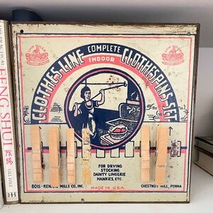 Vintage Anthropologie  Indoor Clothesline Sign